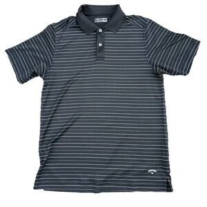 Callaway TopGolf Black Striped Golf Polo Shirt Men's Size L